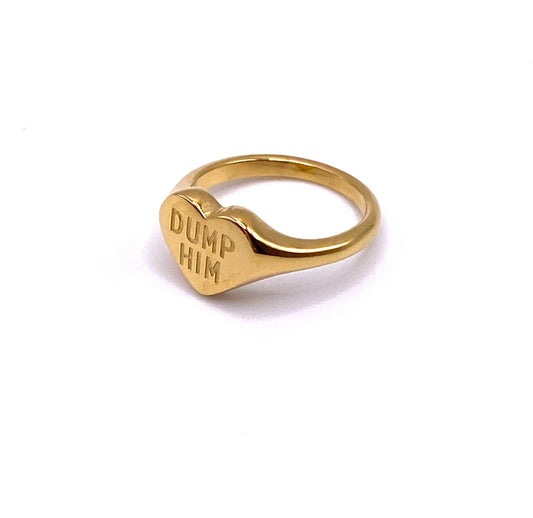 Gold Plated 'DUMP HIM' Ring